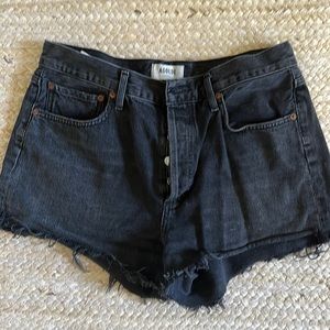 Agolde Parker black jean shorts